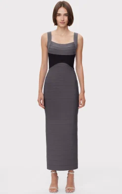 COLORBLOCKED BANDAGE GOWN-Hervé Léger Best