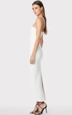 HALTER OTTOMAN GOWN W/ CRYSTAL TRIM-Hervé Léger Best Sale
