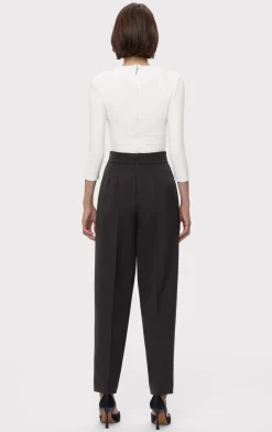 HIGH WAIST PLEATED TAPERED PANTS-Hervé Léger Fashion