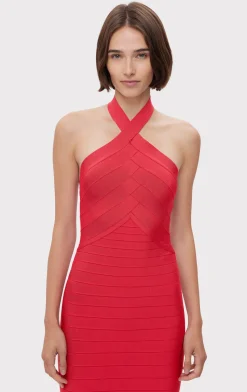 ICON BANDAGE HALTER GOWN-Hervé Léger Cheap
