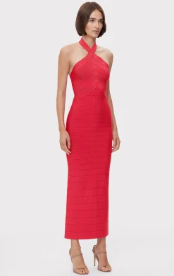 ICON BANDAGE HALTER GOWN-Hervé Léger Cheap