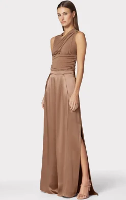 ICON HIGH WAIST SILK WIDE LEG PANTS-Hervé Léger New