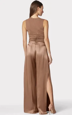 ICON HIGH WAIST SILK WIDE LEG PANTS-Hervé Léger New