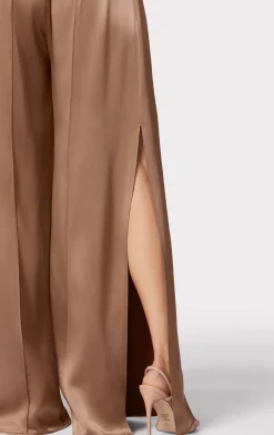 ICON HIGH WAIST SILK WIDE LEG PANTS-Hervé Léger New