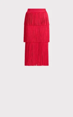 ICON LAYERED FRINGE MIDI SKIRT-Hervé Léger Fashion