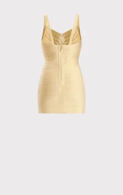 ICON METALLIC BANDAGE BUSTIER MINI DRESS-Hervé Léger New
