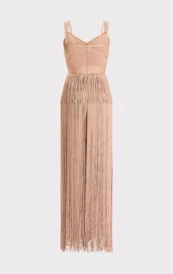ICON METALLIC OTTOMAN FRINGE GOWN-Hervé Léger Outlet