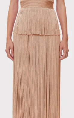 ICON METALLIC OTTOMAN FRINGE GOWN-Hervé Léger Outlet