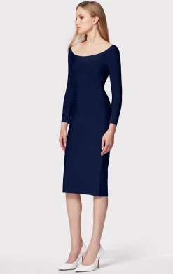 ICON SCOOP NECK MIDI DRESS-Hervé Léger Store