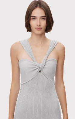 METALLIC TEXTURED RIB GOWN-Hervé Léger Shop