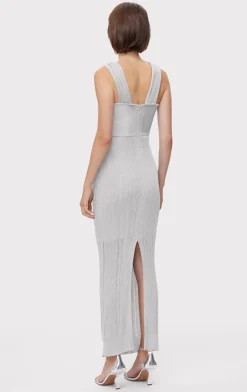 METALLIC TEXTURED RIB GOWN-Hervé Léger Shop