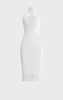 MIXED POINTELLE MIDI DRESS-Hervé Léger Fashion