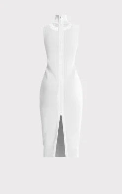 MIXED POINTELLE MIDI DRESS-Hervé Léger Fashion