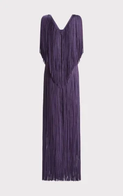 PLUNGING FRINGE GOWN-Hervé Léger Hot