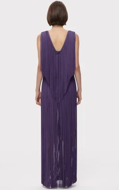 PLUNGING FRINGE GOWN-Hervé Léger Hot