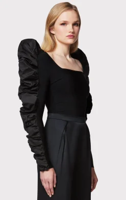 RUCHED NYLON RUFFLE TOP-Hervé Léger Discount
