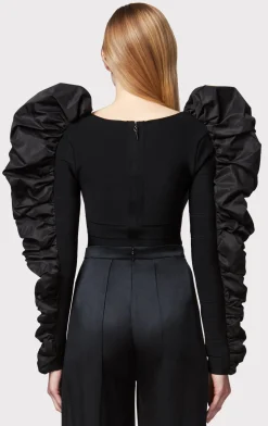 RUCHED NYLON RUFFLE TOP-Hervé Léger Discount