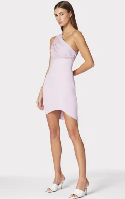 RUCHED WOVEN MIX ONE SHOULDER MINI DRESS-Hervé Léger Clearance