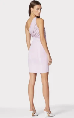 RUCHED WOVEN MIX ONE SHOULDER MINI DRESS-Hervé Léger Clearance