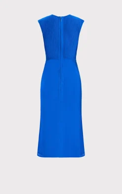 SHEER FLUTED STRIPE FLARE MIDI DRESS-Hervé Léger Best