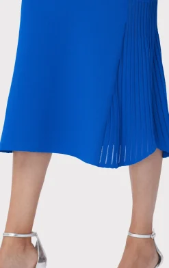 SHEER FLUTED STRIPE FLARE MIDI DRESS-Hervé Léger Best