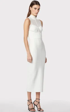 SHEER INTARSIA BUSTIER MIDI DRESS-Hervé Léger Flash Sale