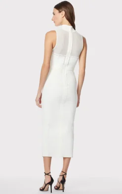 SHEER INTARSIA BUSTIER MIDI DRESS-Hervé Léger Flash Sale