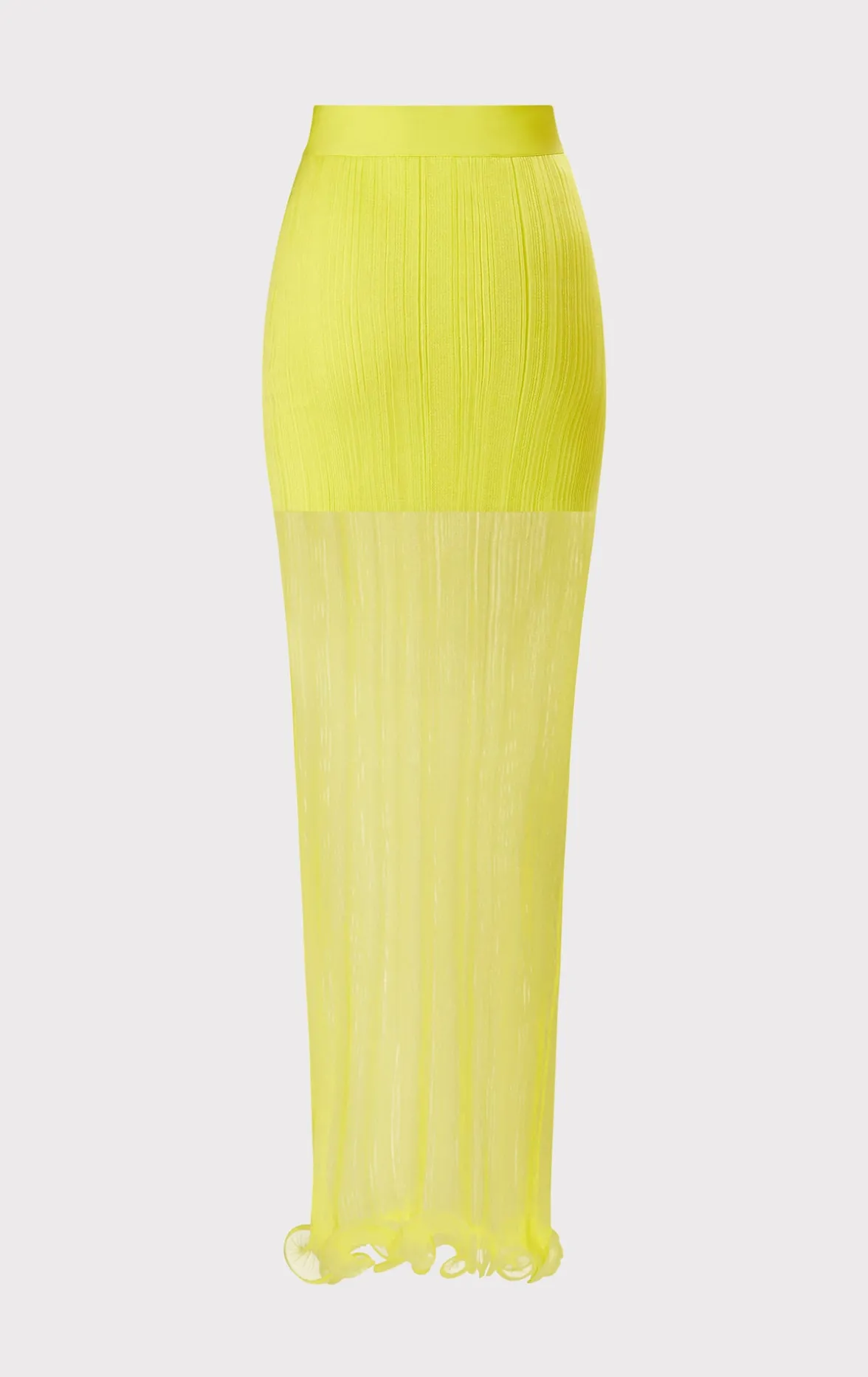 SHEER LAYERED MAXI SKIRT WITH RUFFLE-Hervé Léger Hot