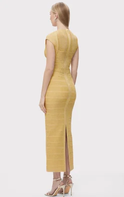 TEXTURED SHEER BUSTIER GOWN-Hervé Léger Best Sale