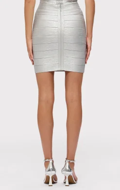 THE METALLIC BRIANNE SKIRT-Hervé Léger Outlet