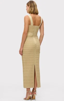 THE METALLIC EVA GOWN-Hervé Léger Shop