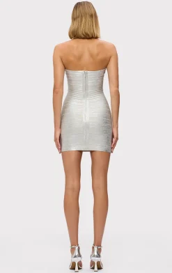 THE METALLIC ISLA DRESS-Hervé Léger Clearance