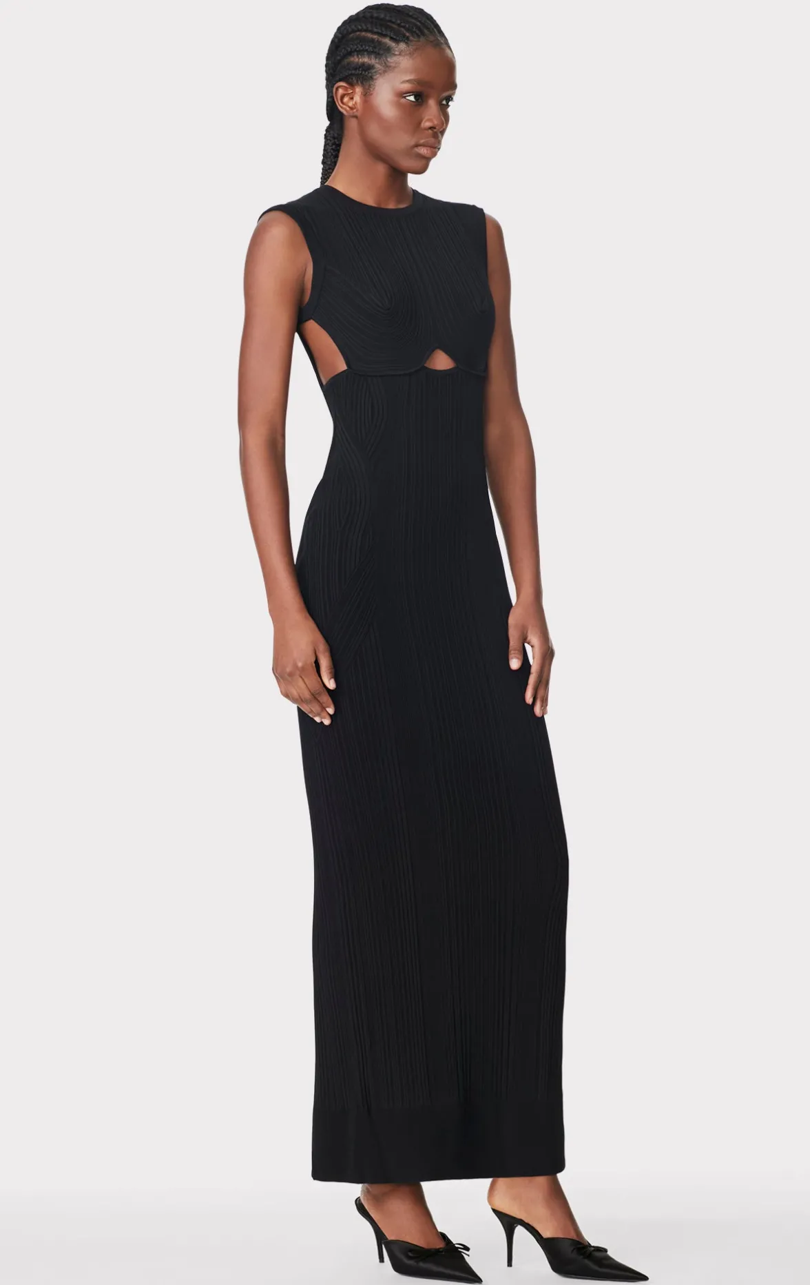 VARIEGATED RIB CAP GOWN-Hervé Léger Best
